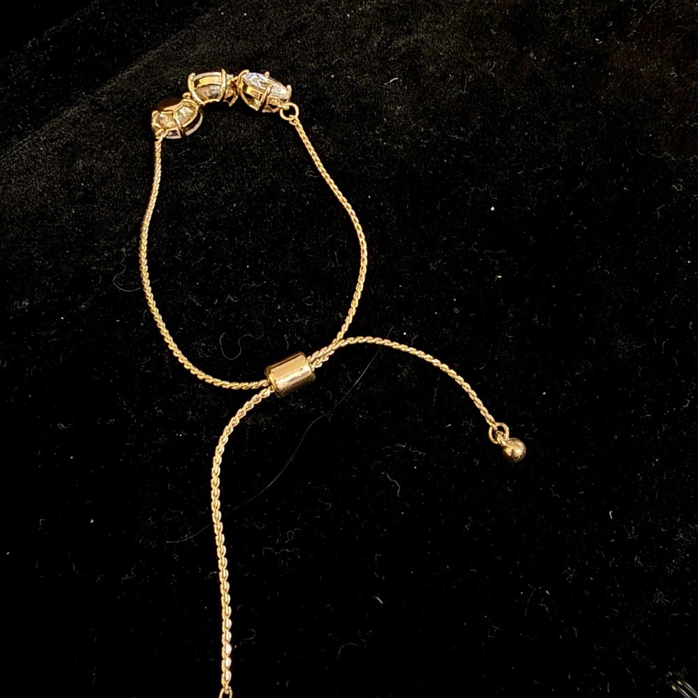Gold Tone Three-Stone Slider Bracel - Picture 3 of 3